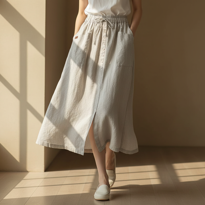 Women's A-Line Linen Skirt