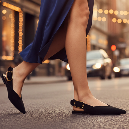 Women's Pointed Toe Slingback Flat Shoes