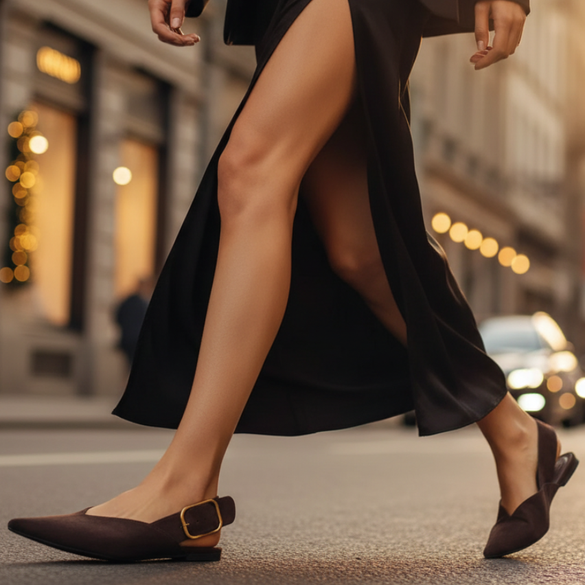 Women's Pointed Toe Slingback Flat Shoes