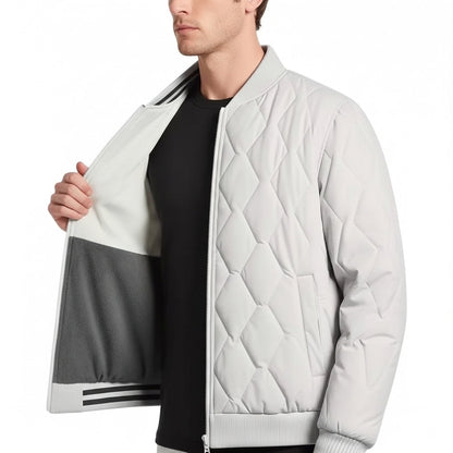 Men's Reversible Puffer Coat Waterproof Black - VibreMode