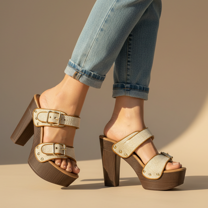 Women's Buckle High Heels Comfortable