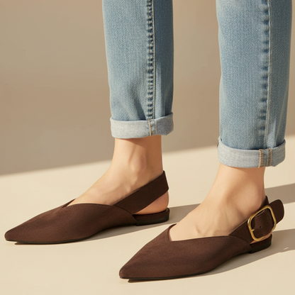 Women's Pointed Toe Slingback Flat Shoes