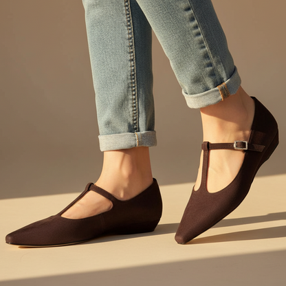 Women's Pointed Toe Mary Jane Flat Shoes