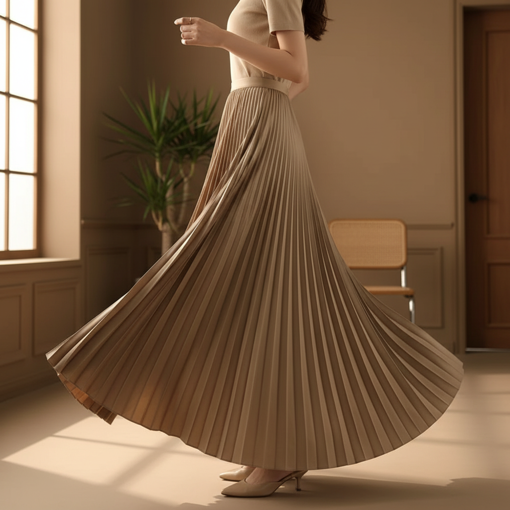 Women's Pleated A-Line Skirt