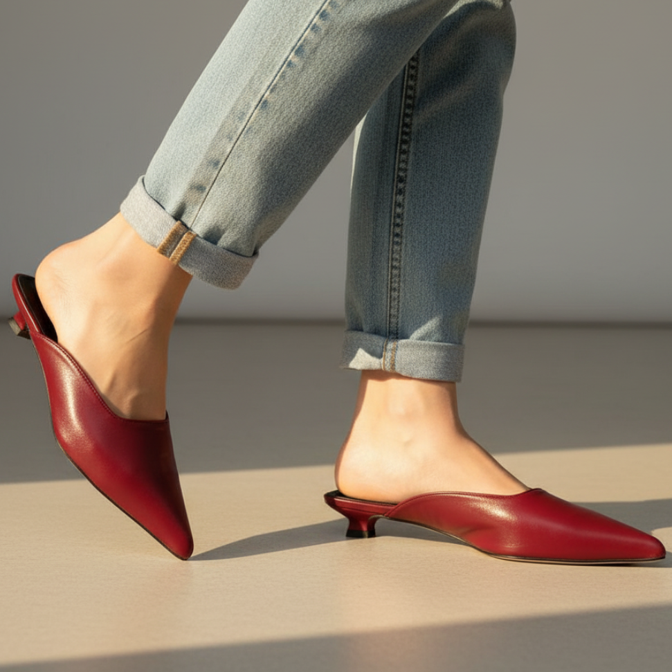 Women's Leather Pointed Toe Flats