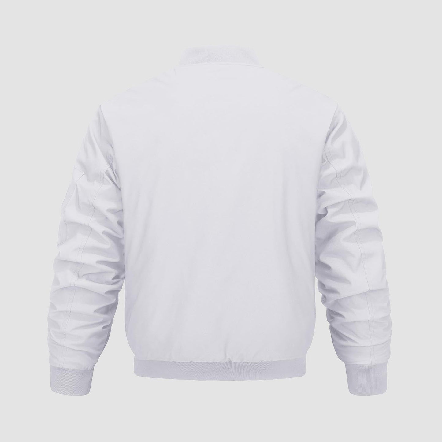 Men's Quilted Bomber Jacket Windproof Nylon Black