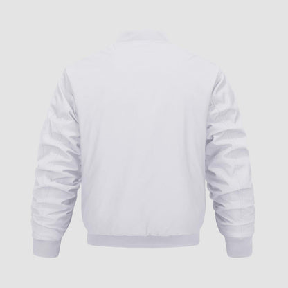 Men's Quilted Bomber Jacket Windproof Nylon Black