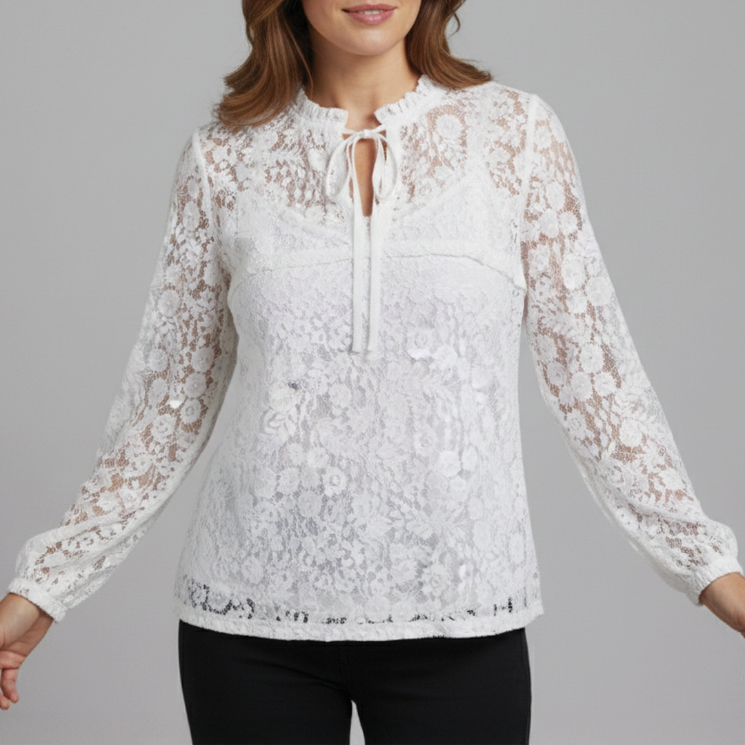 Delicate Floral Transparent Top