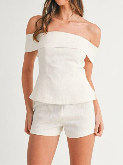 Women's Off Shoulder And Shorts Set