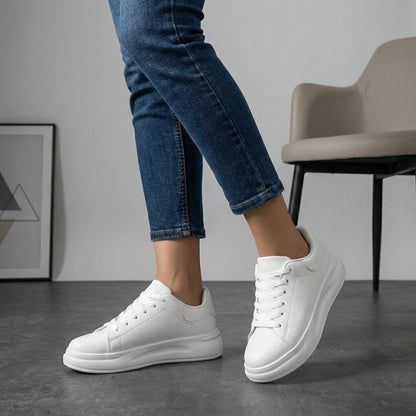 Women's Platform Sneakers Contrast Heel Tab - VibreMode