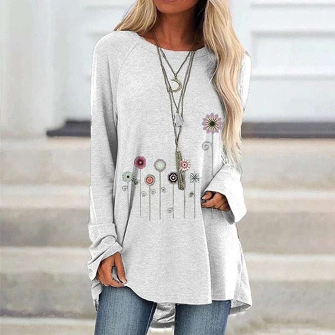 Women's Embroidered Sweatshirt Soft Floral 3D Design