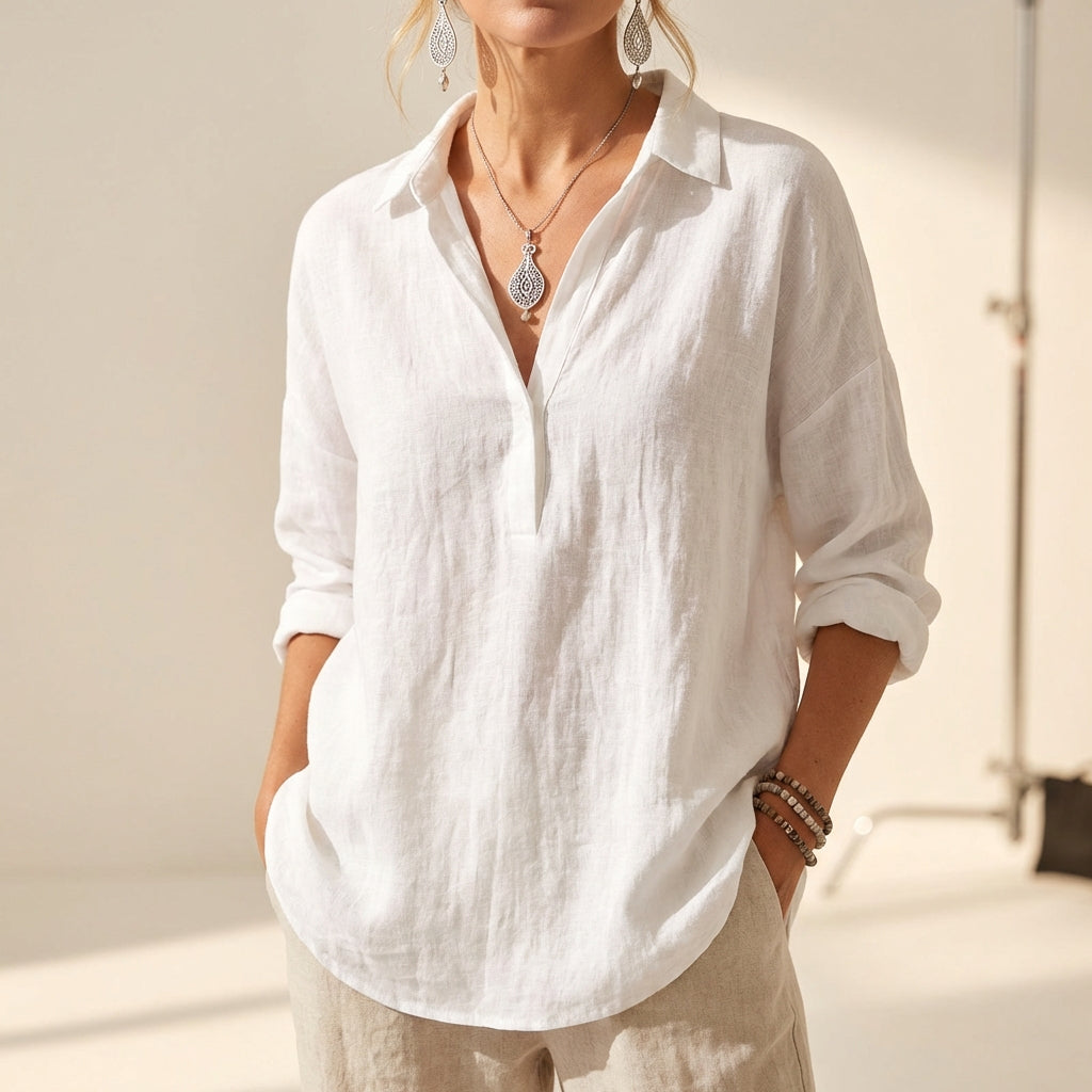 Relaxed Fit Long Sleeve Shirt Summer Style - VibreMode