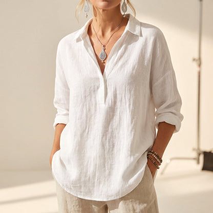 Relaxed Fit Long Sleeve Shirt Summer Style - VibreMode