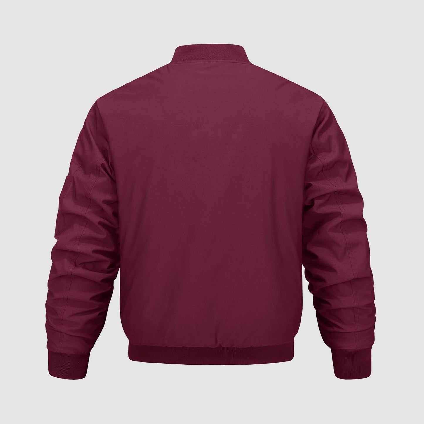 Men's Quilted Bomber Jacket Windproof Nylon Black