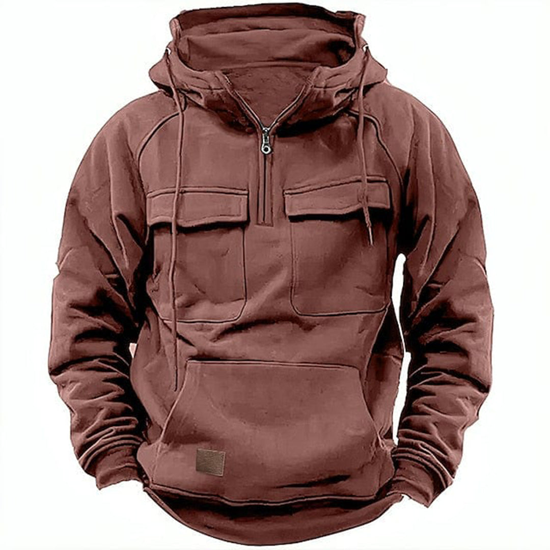 Men's Retro Motorcycle Hoodie Rugged Cotton Casual