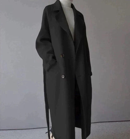 Women's Long Trench Coat Luxurious Fabric