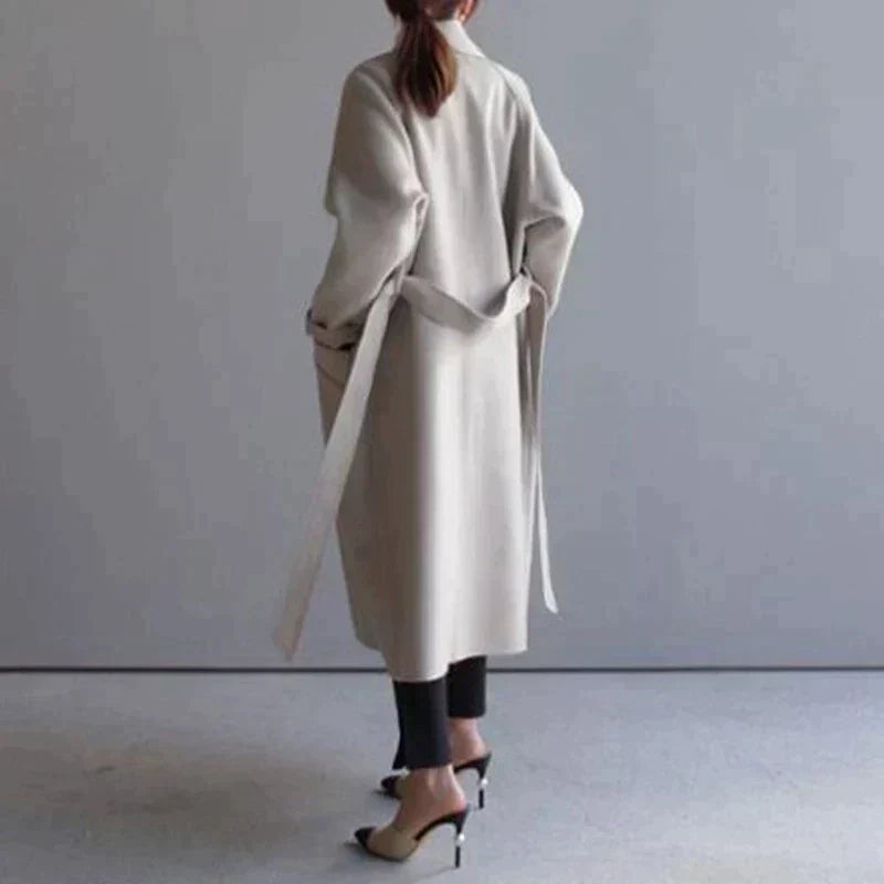 Women's Long Trench Coat Luxurious Fabric