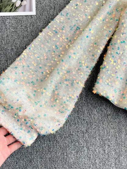 Women's One-Shoulder Glitter