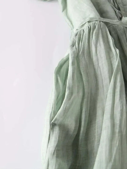 Women's Linen Dress Comfortable Natural Beige
