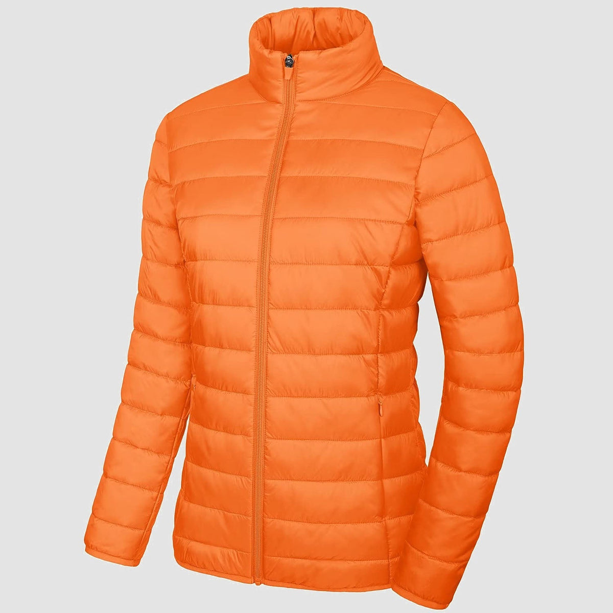 Women's Quilted Puffer Jacket Lightweight Full Zip Black