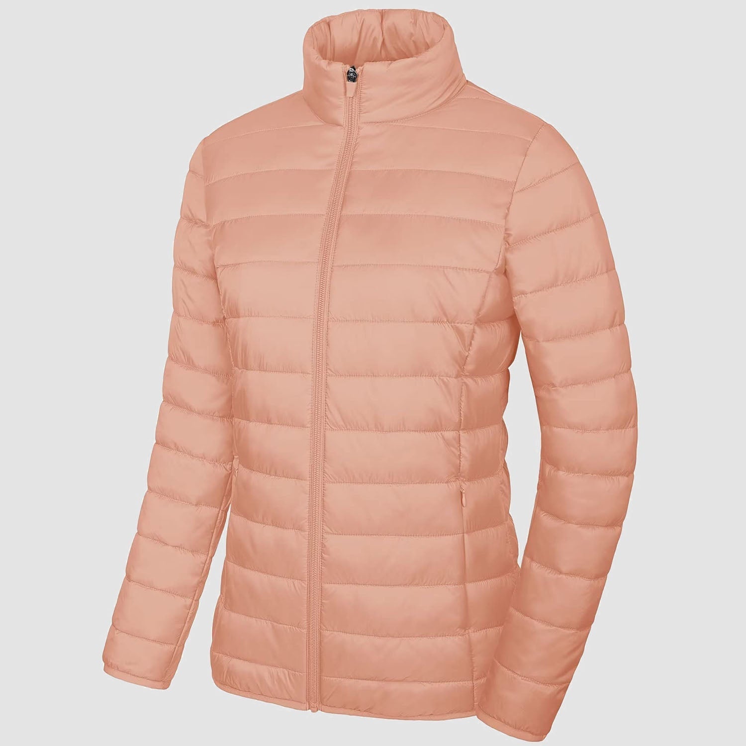Women's Quilted Puffer Jacket Lightweight Full Zip Black - VibreMode