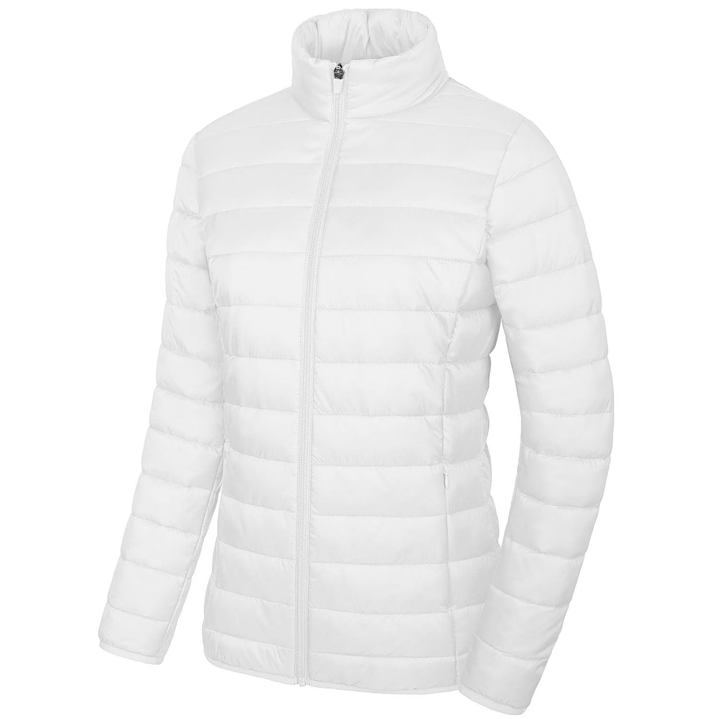 Women's Quilted Puffer Jacket Lightweight Full Zip Black