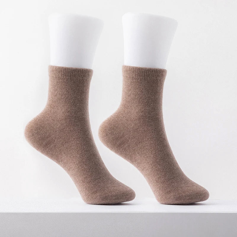 Women's Cashmere Ankle Socks Soft Warm Beige - VibreMode