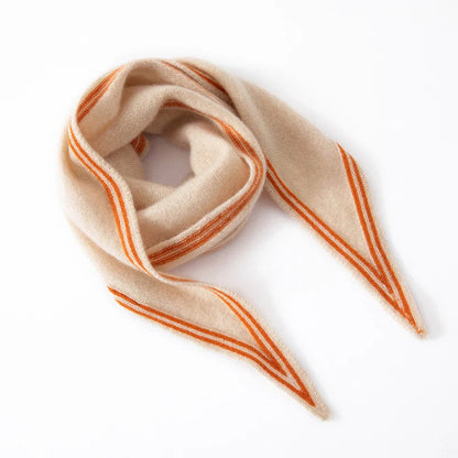 Women's Cashmere Scarf Soft Warm Contrast Stripe - VibreMode