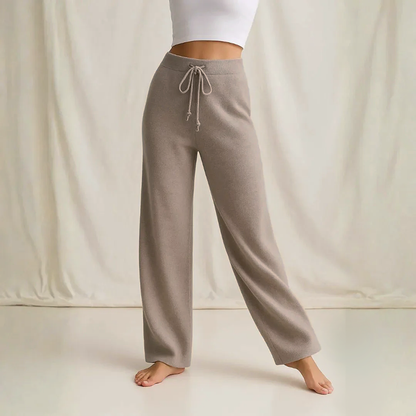 Comfortable Women's Wide Leg Knit Trousers