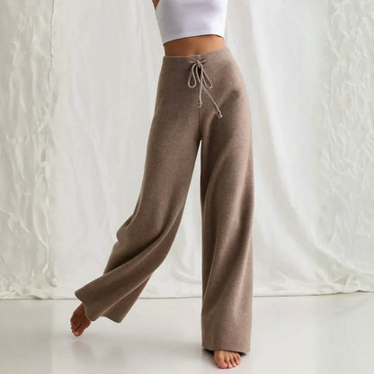 Comfortable Women's Wide Leg Knit Trousers