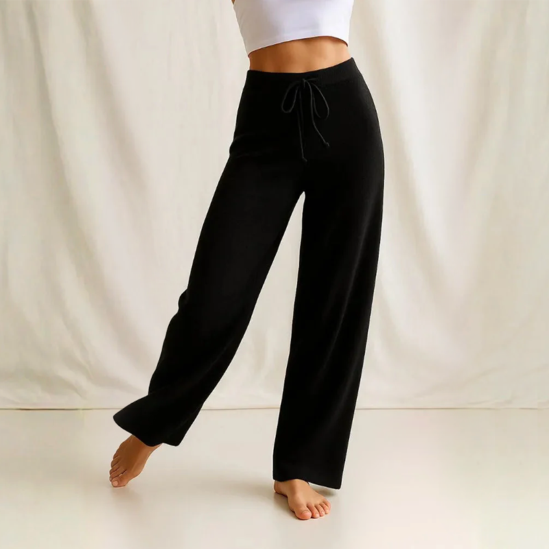 Comfortable Women's Wide Leg Knit Trousers
