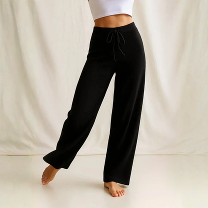 Comfortable Women's Wide Leg Knit Trousers