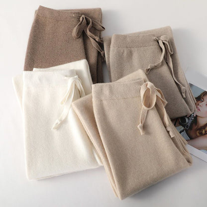Comfortable Women's Wide Leg Knit Trousers