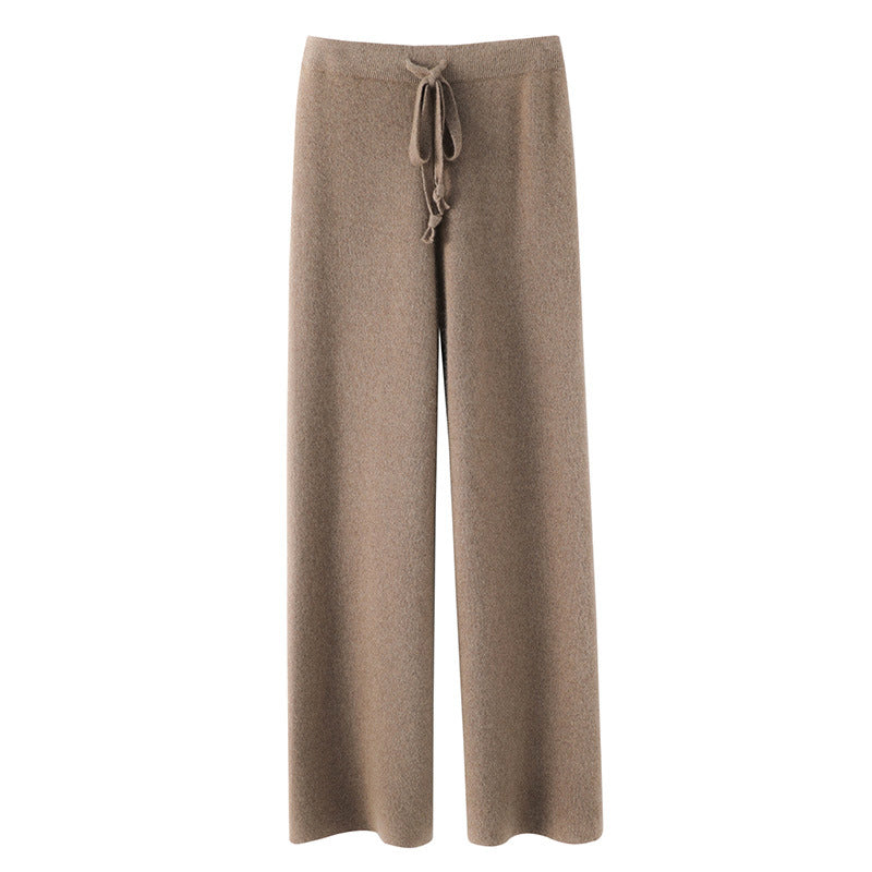 Comfortable Women's Wide Leg Knit Trousers
