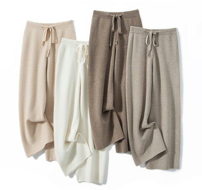 Comfortable Women's Wide Leg Knit Trousers