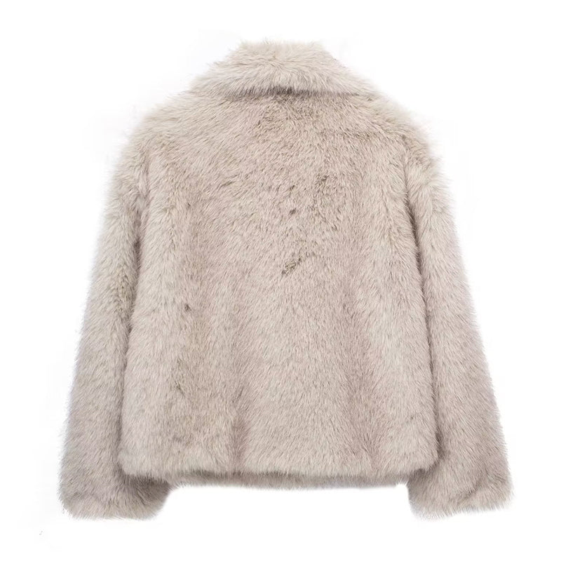Isla Women's Faux Fur Coat Relaxed Fit Hip Length