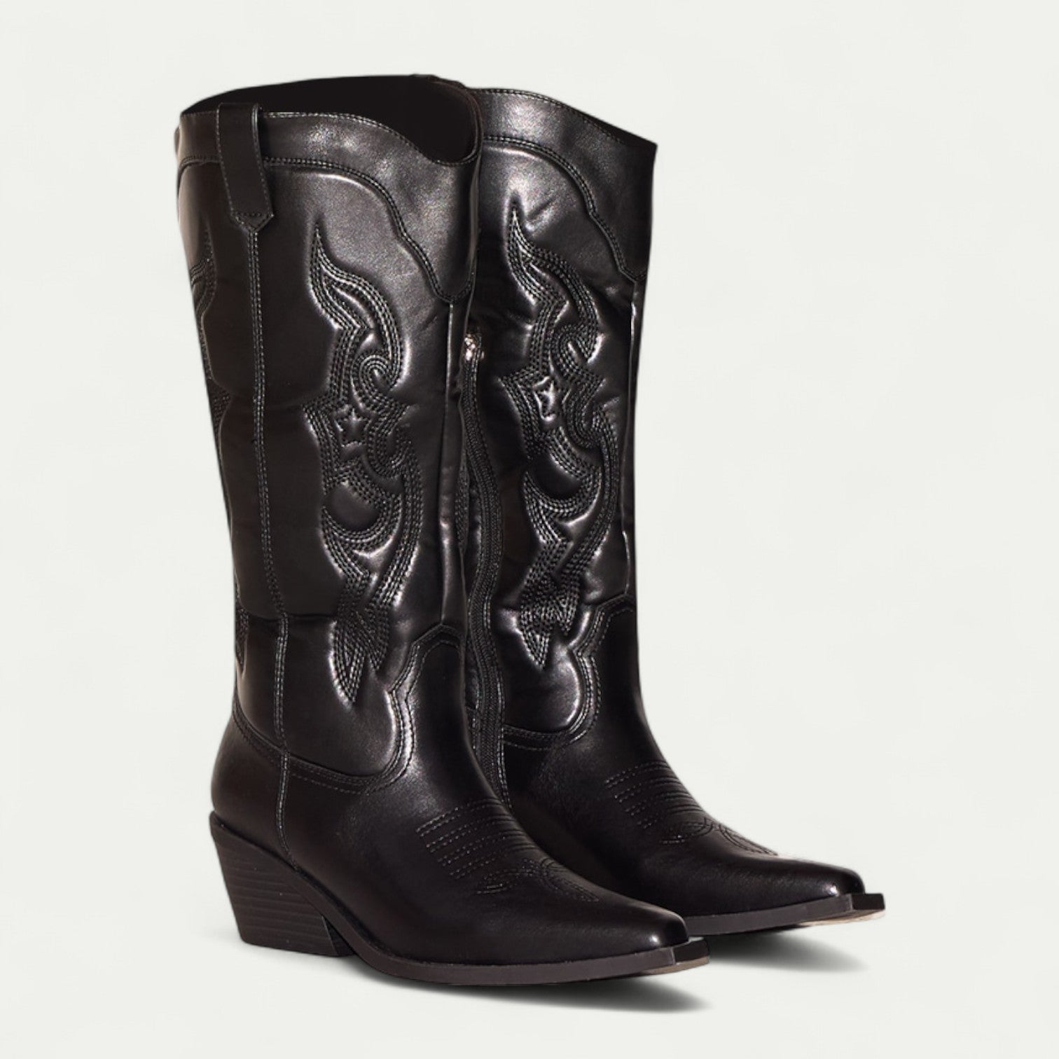 Women's Western Pointed Toe Boots Calf High - VibreMode
