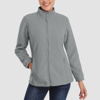 Women's Fleece Zip-Up Jacket Soft Warm Coat