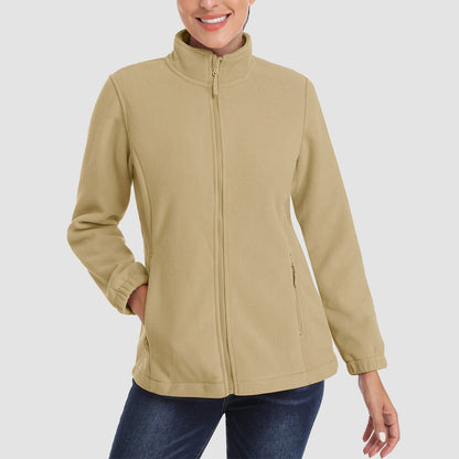 Women's Fleece Zip-Up Jacket Soft Warm Coat