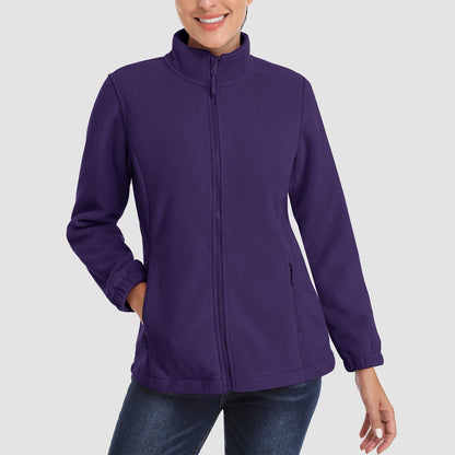 Women's Fleece Zip-Up Jacket Soft Warm Coat