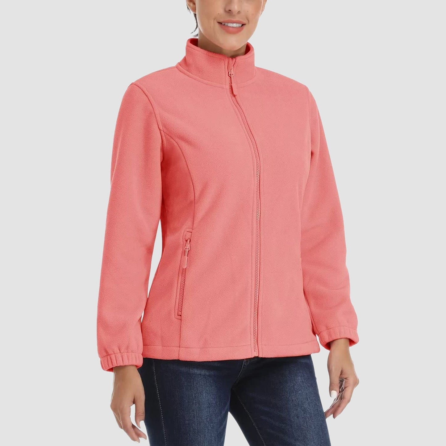 Women's Fleece Zip-Up Jacket Soft Warm Coat
