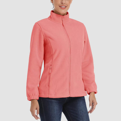 Women's Fleece Zip-Up Jacket Soft Warm Coat