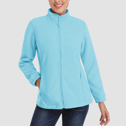 Women's Fleece Zip-Up Jacket Soft Warm Coat