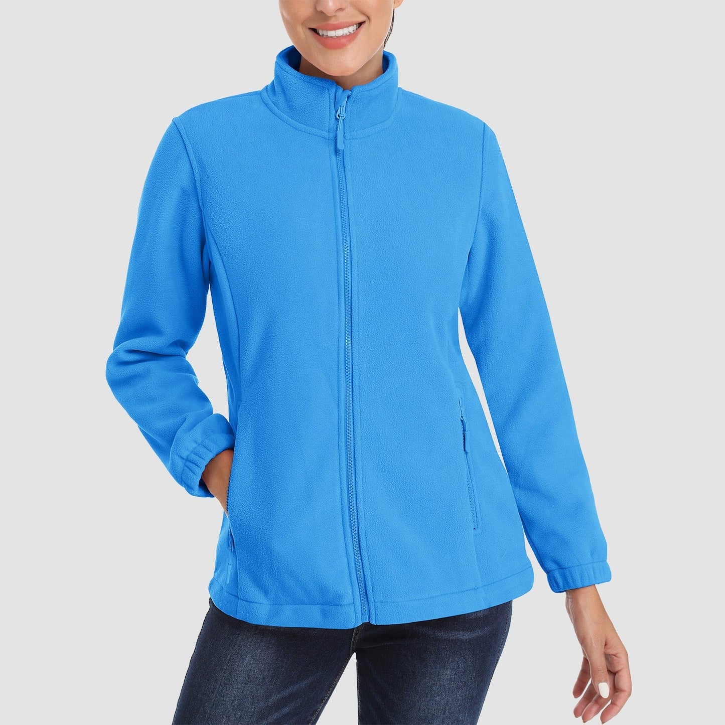 Women's Fleece Zip-Up Jacket Soft Warm Coat