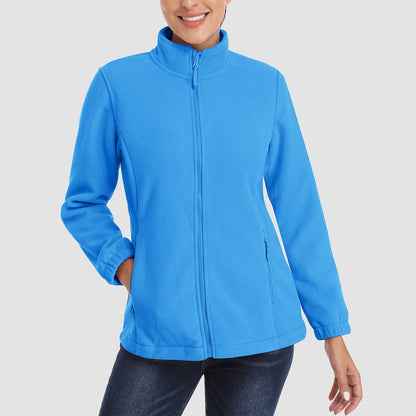 Women's Fleece Zip-Up Jacket Soft Warm Coat