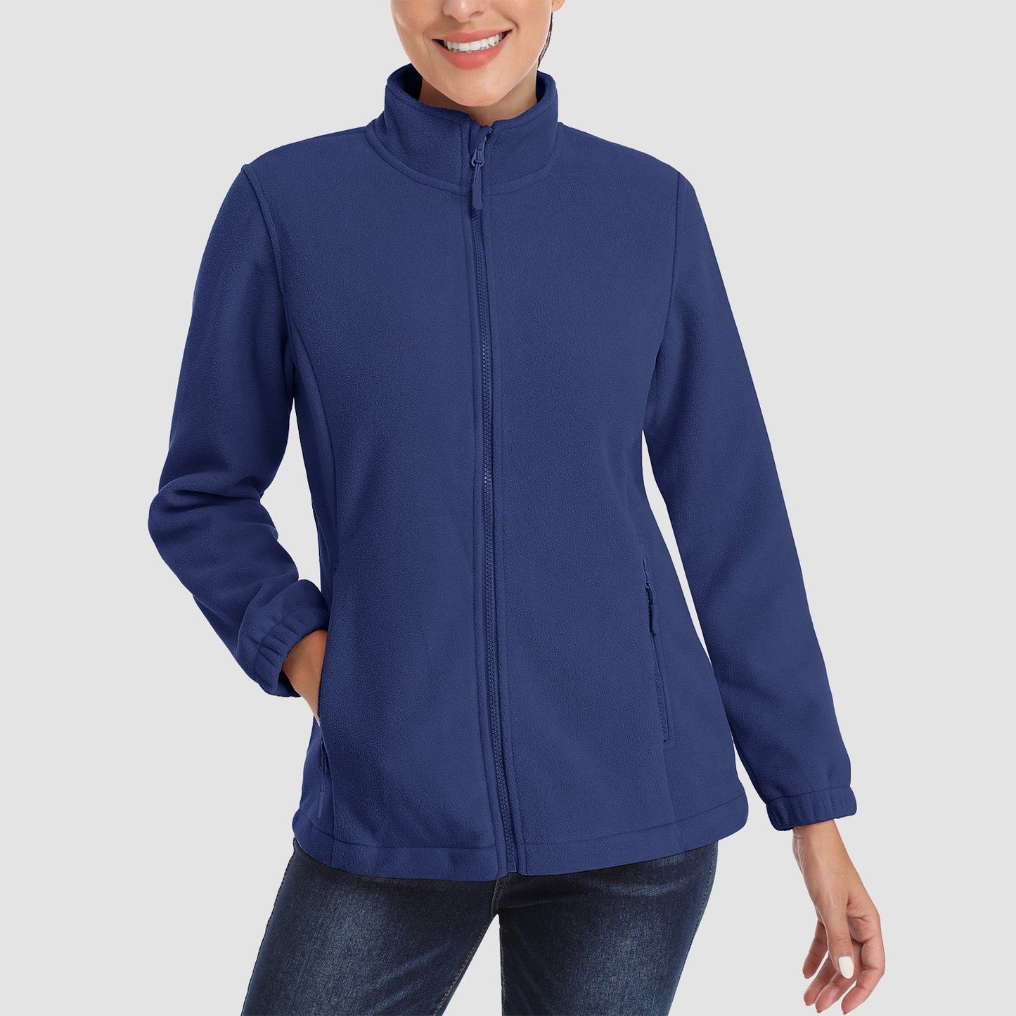 Women's Fleece Zip-Up Jacket Soft Warm Coat