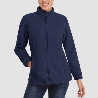 Women's Fleece Zip-Up Jacket Soft Warm Coat