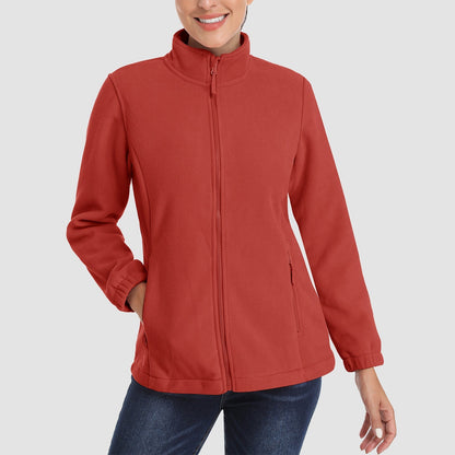 Women's Fleece Zip-Up Jacket Soft Warm Coat