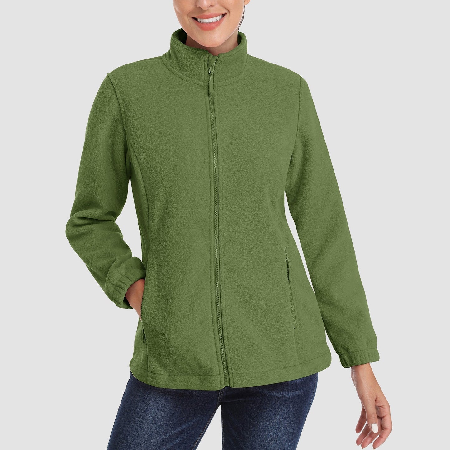 Women's Fleece Zip-Up Jacket Soft Warm Coat