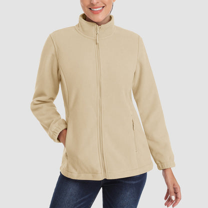 Women's Fleece Zip-Up Jacket Soft Warm Coat - VibreMode